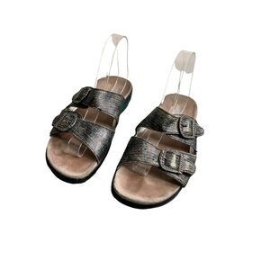 Alegria Jade Glitter Glam Leather Slide Sandal Size 39 Size 9